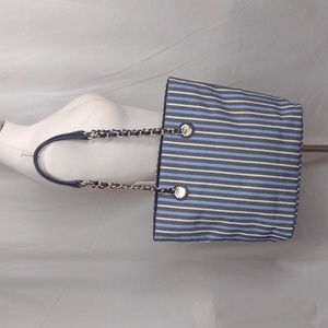 Talbots Canvas Striped Tote Bag